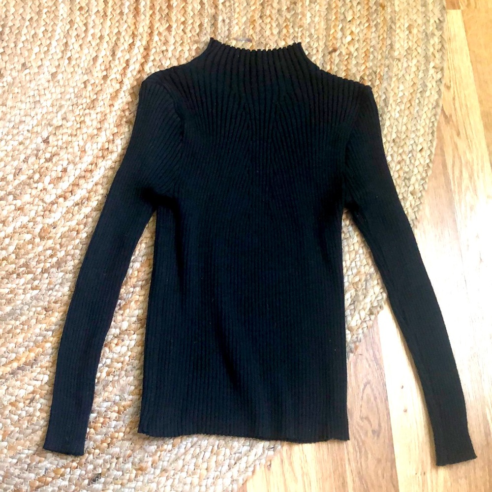 "Sleek Layering Essential: Shein Black Knit Turtleneck (Size Small)"